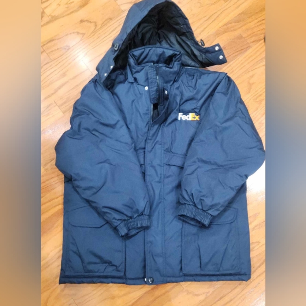 FLASH SALE✨️FedEx Extreme Cold Weather Coat Jacket Parka Hood WARM Mens XL